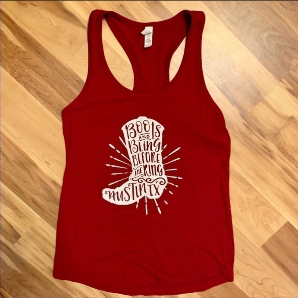 Boots & Bling Before The Ring Red White Tank Size Small - Picture 3 of 6